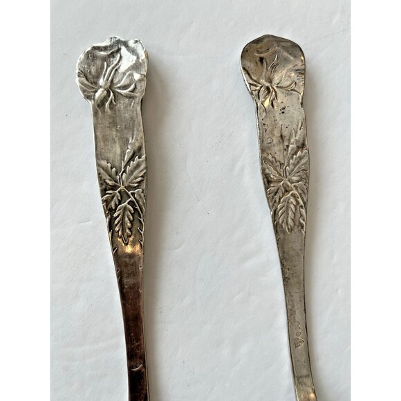Vintage Raimond Silverplate Casserole Spoon and Fork Rose Floral 2 pc - Picture 8 of 9